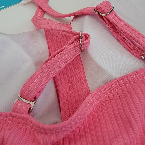 Summer Mae Maternity Swimsuit One Piece Bathing Suit Button Neck Cross Back NWT - Picture 9 of 13